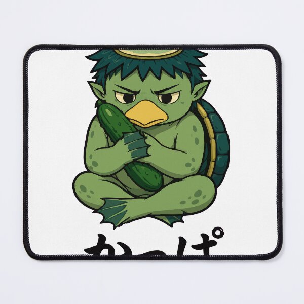 Item preview, Grumpy Kappa Holding a Cucumber Japanese Yokai designed and sold by danielstirling.