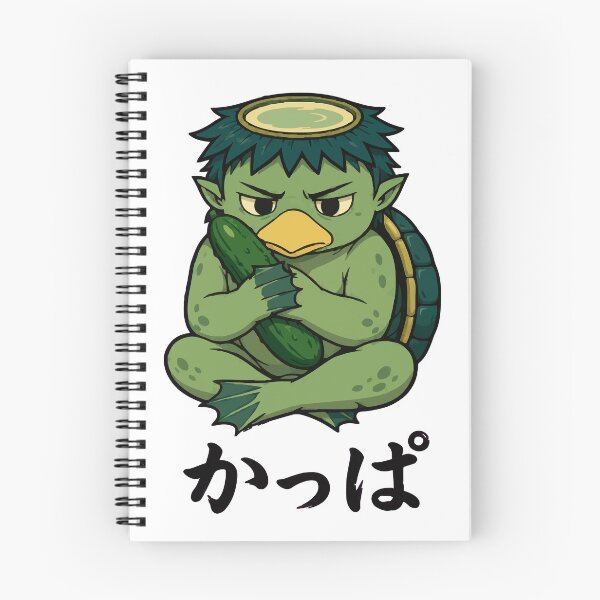 Item preview, Grumpy Kappa Holding a Cucumber Japanese Yokai designed and sold by danielstirling.