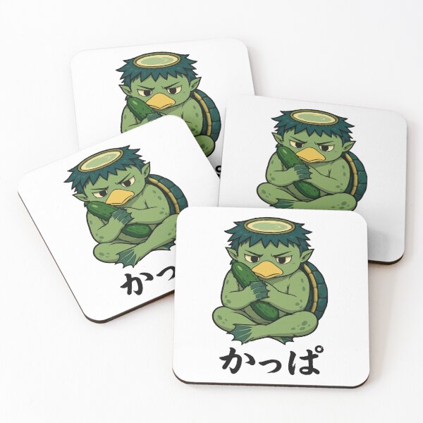 Item preview, Grumpy Kappa Holding a Cucumber Japanese Yokai designed and sold by danielstirling.