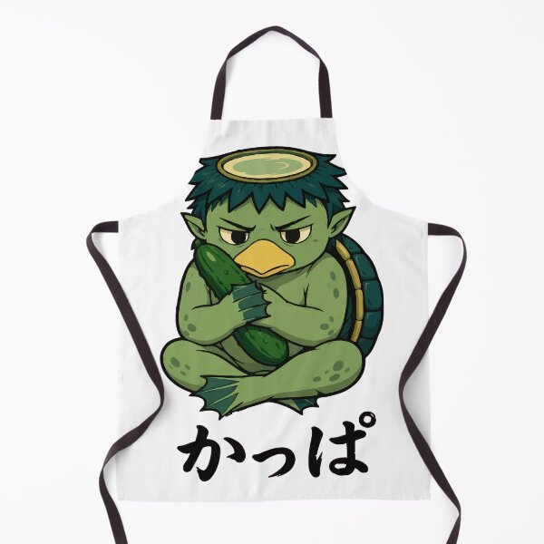 Item preview, Grumpy Kappa Holding a Cucumber Japanese Yokai designed and sold by danielstirling.