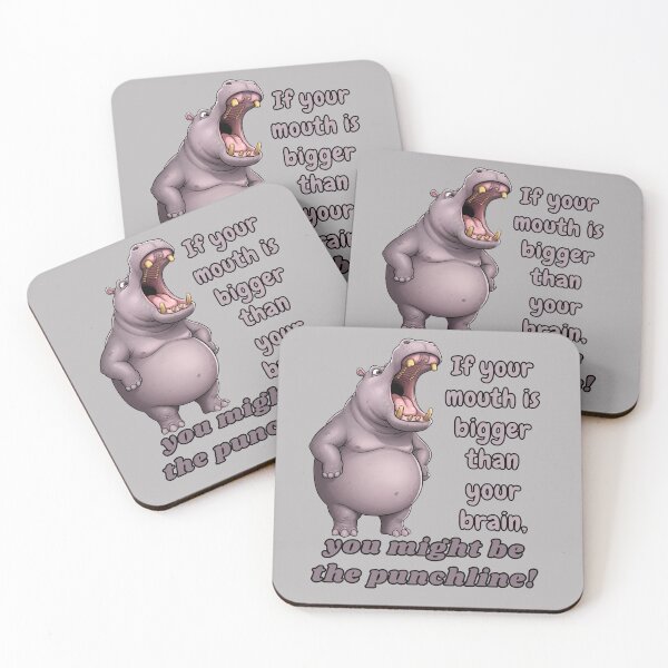 Item preview, Loudmouth Hippo - Mouth is Bigger Than Brain designed and sold by Marlette LLC.