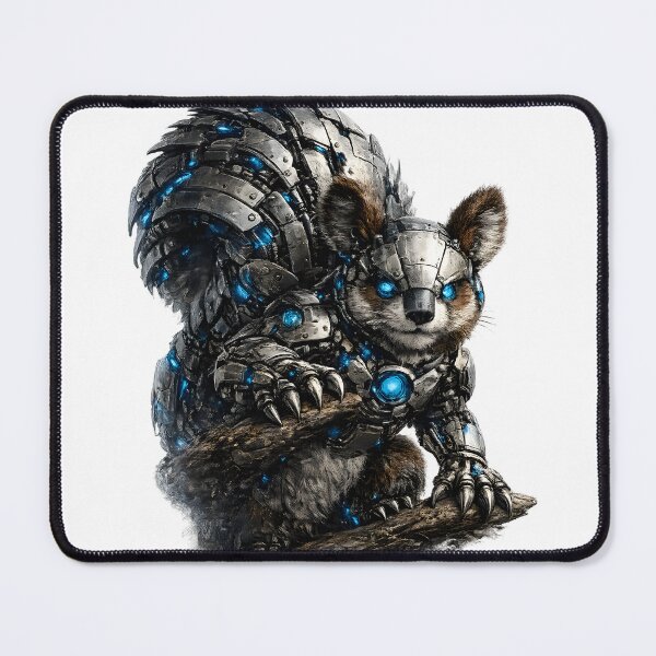 Item preview, Steel Squirrel – Cybernetic Forest Scout | Premium Mech Wildlife Art designed and sold by SteelCoat Studio.