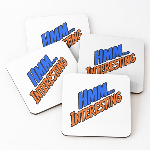 Item preview, HMM INTERESTING Funny Typography Quote Sticker designed and sold by Khokha80.