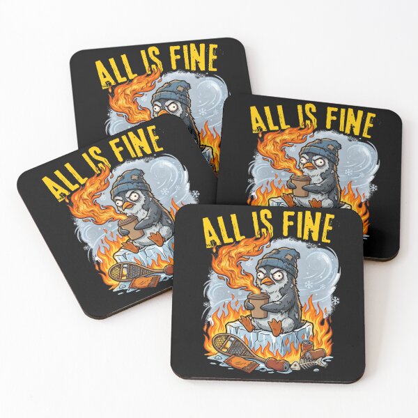 Item preview, What A F#cked Up Time To Be Alive All Is Fine Penguin - Coffee & Survival Mode designed and sold by LeSoniPapaPrint.