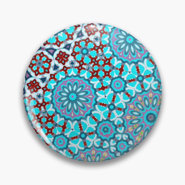 Item preview, RIPTIDE! Surfer Girl Dude MANDALA NEO DAISY CHAIN Aquamarine Psychedelic Groovy Party SACRED GEOMETRY MATH Fun Doodles College Dorm Decor designed and sold by Spinning Plates 360.