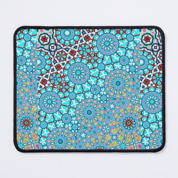 Item preview, RIPTIDE! Surfer Girl Dude MANDALA NEO DAISY CHAIN Aquamarine Psychedelic Groovy Party SACRED GEOMETRY MATH Fun Doodles College Dorm Decor designed and sold by Spinning Plates 360.