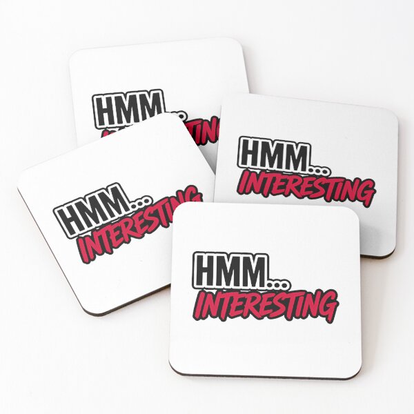 Item preview, HMM INTERESTING Funny Typography Quote Sticker designed and sold by Khokha80.