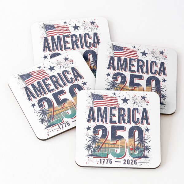 Item preview, America 250 Florida Keys T-Shirt | Palm Trees Bridge Patriotic 1776-2026 Tee v2 designed and sold by DarylWelsh2024.