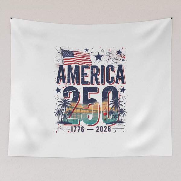 Item preview, America 250 Florida Keys T-Shirt | Palm Trees Bridge Patriotic 1776-2026 Tee v2 designed and sold by DarylWelsh2024.