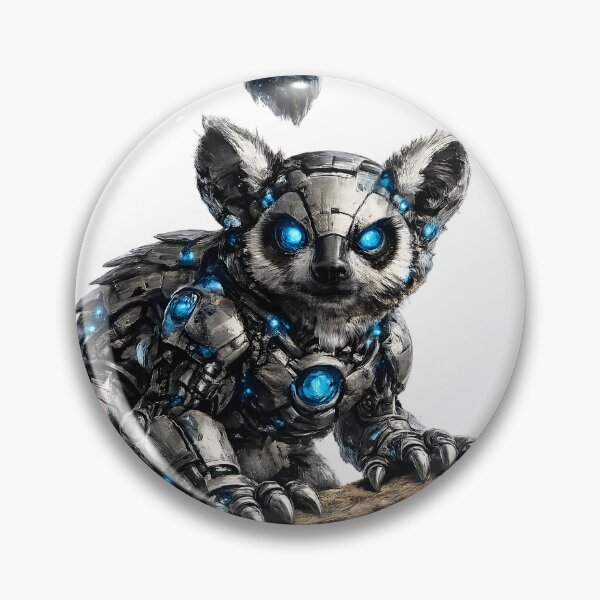 Item preview, Steel Lemur – Cybernetic Jungle Sentinel | Premium Mech Wildlife Art designed and sold by SteelCoat Studio.