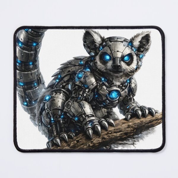 Item preview, Steel Lemur – Cybernetic Jungle Sentinel | Premium Mech Wildlife Art designed and sold by SteelCoat Studio.
