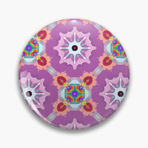 Item preview, SEA DIATOMS! MANDALA NEO DAISY CHAIN Plum Purple Rainbow Psychedelic Groovy Party SACRED GEOMETRY MATH Fun Doodles College Dorm Decor designed and sold by Spinning Plates 360.