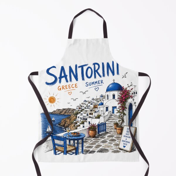 Item preview, Santorini Greece Summer Travel Vintage Hand Drawn Coastal Village Vacation T-Shirt designed and sold by WearVerse440.