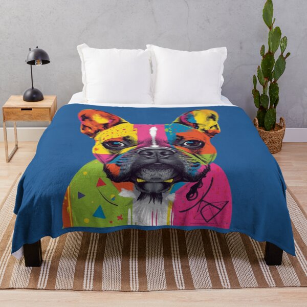 Item preview, Colorful French Bulldog Pop Art Portrait – Vibrant Rainbow Frenchie Dog Art designed and sold by WillCraftx.