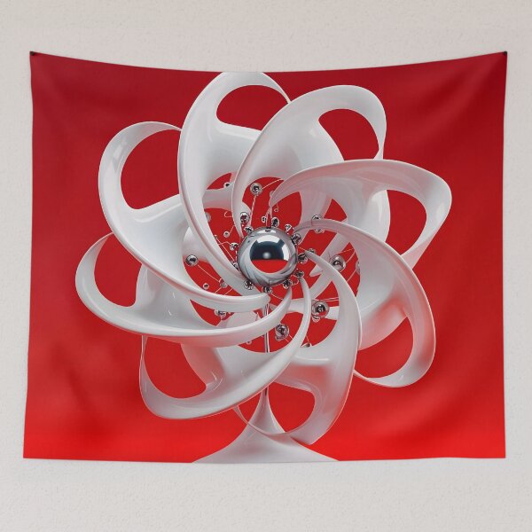 Item preview, Futuristic Abstract Sculpture in Red and White designed and sold by Vicky Brago-Mitchell®.