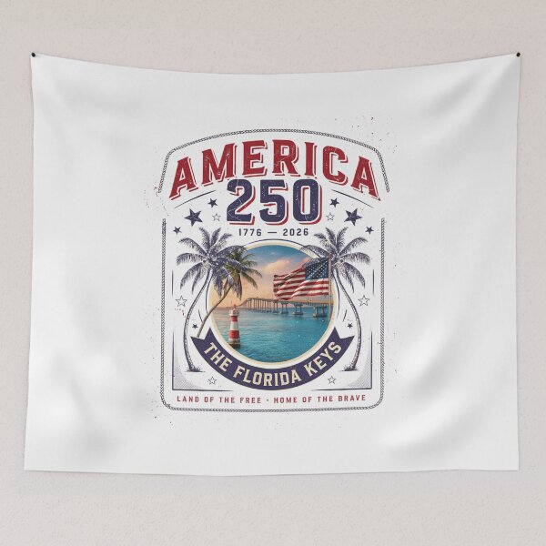 Item preview, America 250 Florida Keys T-Shirt | Palm Trees Bridge Patriotic 1776-2026 Tee v3 designed and sold by DarylWelsh2024.