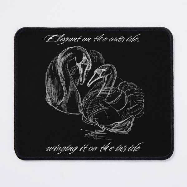 Item preview, Swan Couple - Elegant But Winging It Quote (White) designed and sold by Dina's Fine Arts.