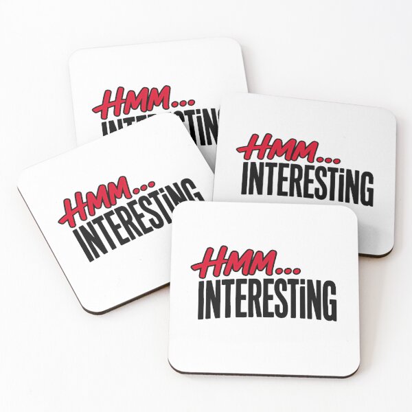 Item preview, HMM INTERESTING Funny Typography Quote Sticker designed and sold by Khokha80.
