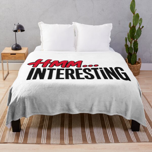 Item preview, HMM INTERESTING Funny Typography Quote Sticker designed and sold by Khokha80.