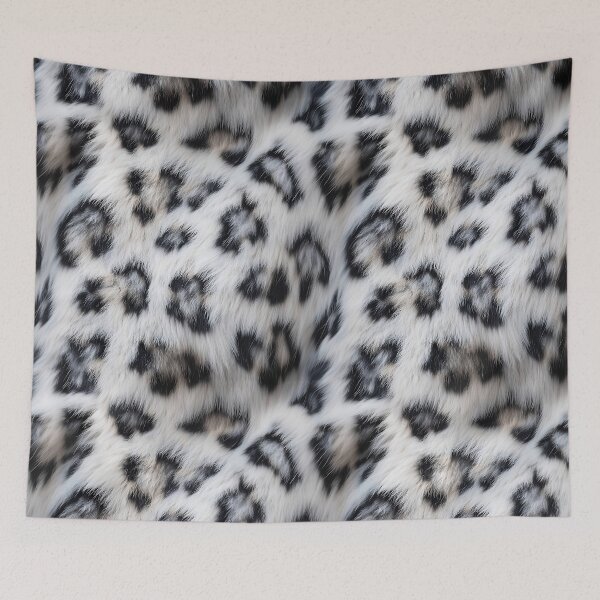 Item preview, Snow Leopard Windswept Fur Pattern - Realistic White & Grey Flowing Design designed and sold by Nine Lives Studio.