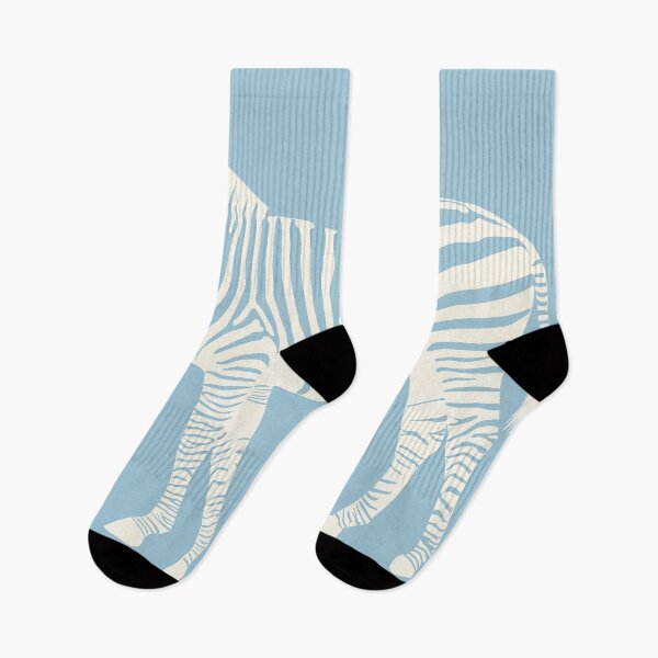 Item preview, Cream Monochrome Zebra on Dusty Blue Scandinavian Style Animal Illustration designed and sold by Nasdigitalart.