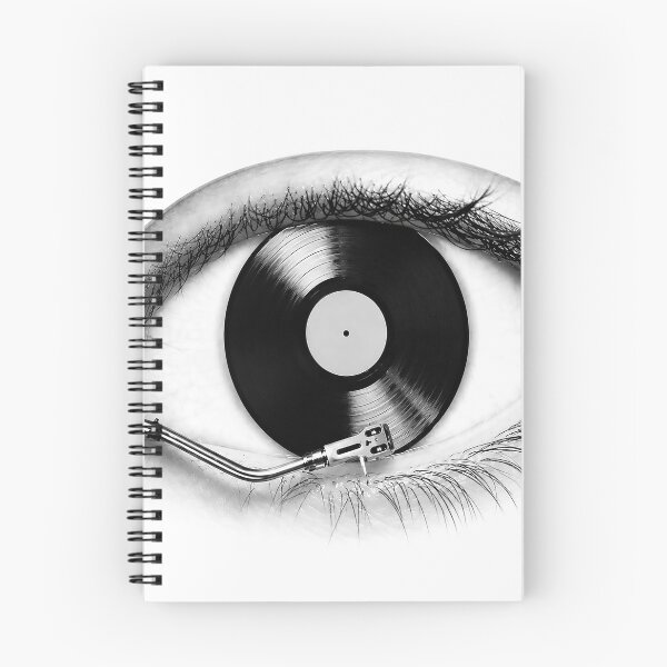 Item preview, Vinyl Record Eye – Surreal Black and White Music Art Poster designed and sold by PIXEL POP DESIGNS - Beyond the Norm!.