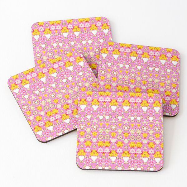 Item preview, STRAWBERRY SHORTCAKE SAMPLER! MANDALA NEO DAISY CHAIN Pink Yellow Psychedelic Groovy Party SACRED GEOMETRY MATH Fun Doodles College Dorm Decor designed and sold by Spinning Plates 360.