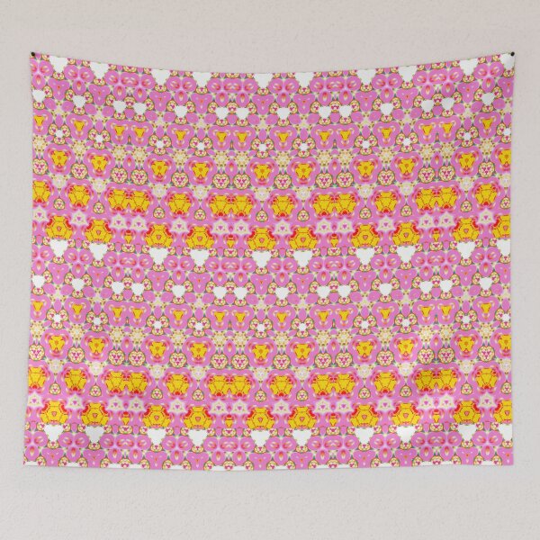 Item preview, STRAWBERRY SHORTCAKE SAMPLER! MANDALA NEO DAISY CHAIN Pink Yellow Psychedelic Groovy Party SACRED GEOMETRY MATH Fun Doodles College Dorm Decor designed and sold by Spinning Plates 360.