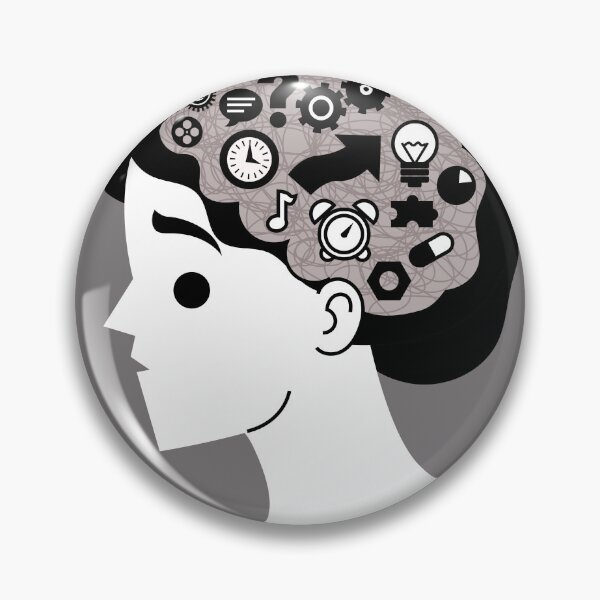 Item preview, man with adhd experiencing an overloaded mind filled with racing ideas designed and sold by matintheworld ( delcarmat ).