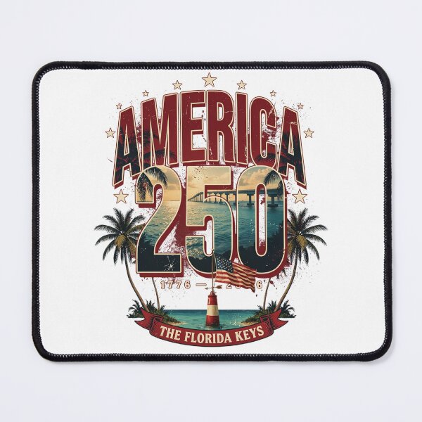 Item preview, America 250 Florida Keys T-Shirt | Palm Trees Bridge Patriotic 1776-2026 Tee v4 designed and sold by DarylWelsh2024.