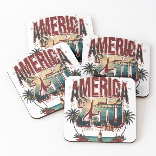 Item preview, America 250 Florida Keys T-Shirt | Palm Trees Bridge Patriotic 1776-2026 Tee v4 designed and sold by DarylWelsh2024.