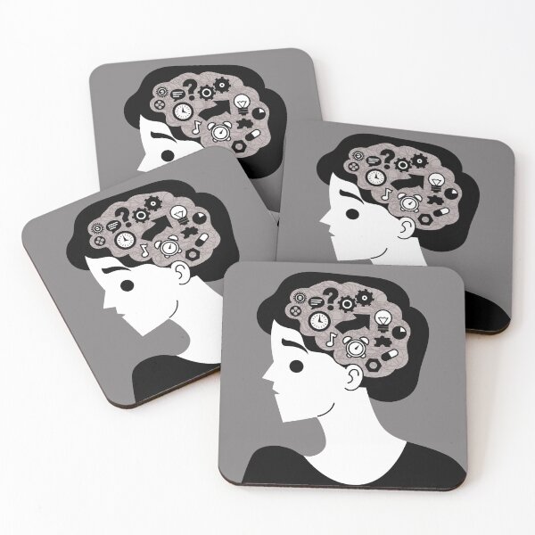 Item preview, man with adhd experiencing an overloaded mind filled with racing ideas designed and sold by matintheworld ( delcarmat ).