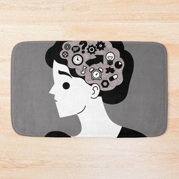 Item preview, man with adhd experiencing an overloaded mind filled with racing ideas designed and sold by matintheworld ( delcarmat ).
