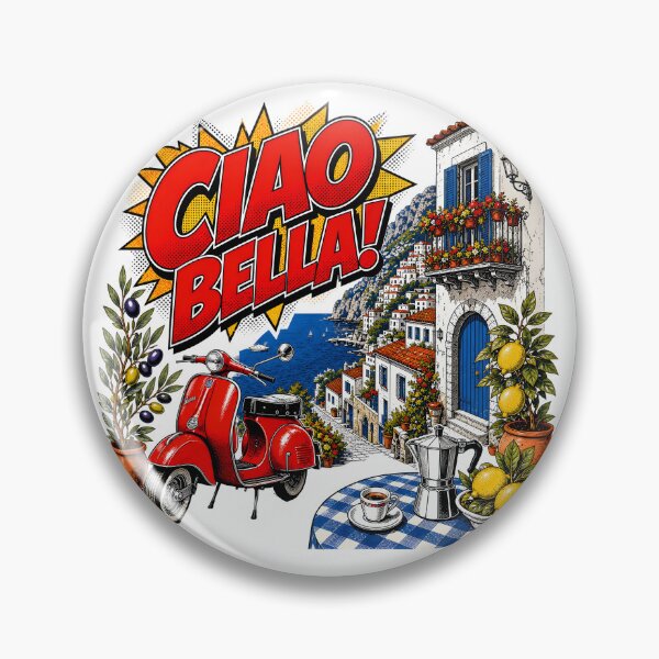 Item preview, Ciao Bella Italy Vintage Travel Art Amalfi Coast Italian Summer Vespa T-Shirt designed and sold by WearVerse440.