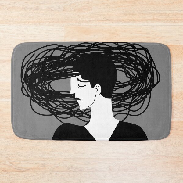Item preview, man with a tangled web of thoughts surrounding his head designed and sold by matintheworld ( delcarmat ).
