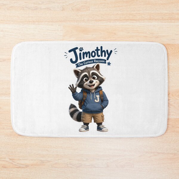 Item preview, Jimothy the Curious Raccoon Sticker | Cute Woodland Animal Cartoon Mascot | Kawaii Raccoon Vinyl Sticker designed and sold by Art Wave Studio.