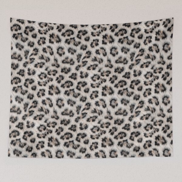 Item preview, Snow Leopard Dense Fur Pattern - Realistic White & Black Rosette Design designed and sold by Nine Lives Studio.