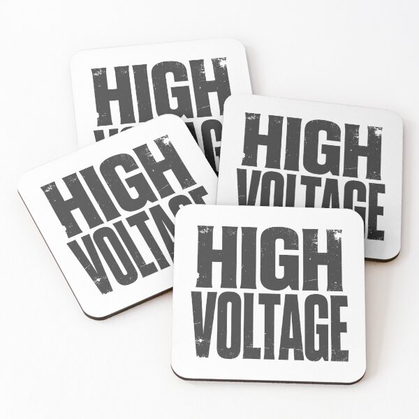 Item preview, HIGH VOLTAGE in Black Grungy Letters designed and sold by StudioDestruct.