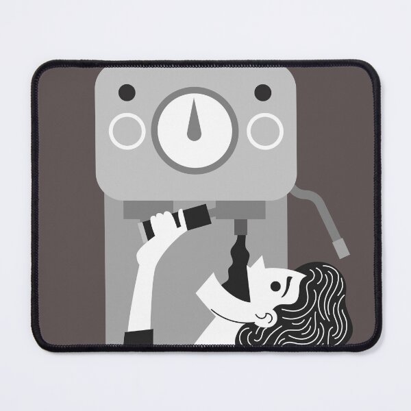 Item preview, coffee addicted man drinking espresso directly from a capsule coffee machine designed and sold by matintheworld ( delcarmat ).