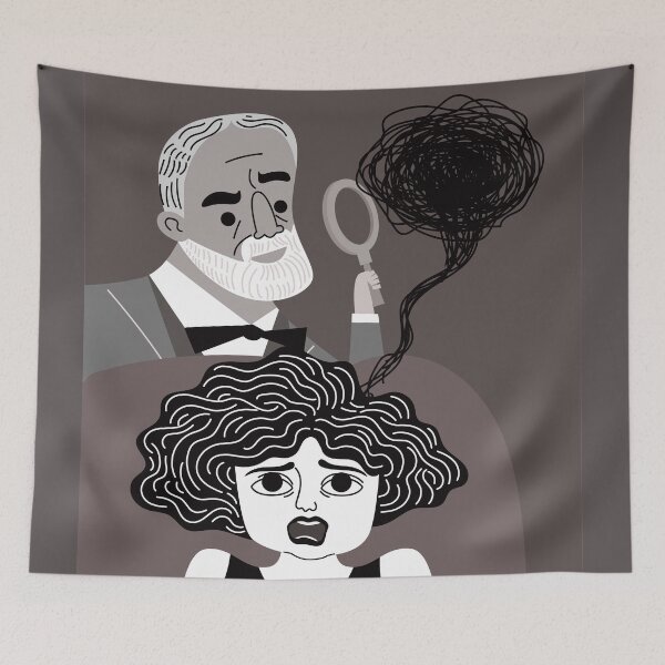 Item preview, freudian psychoanalyst gently untangling a woman's tangled thoughts during therapy designed and sold by matintheworld ( delcarmat ).