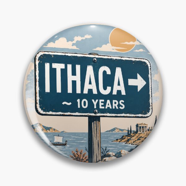 Item preview, Ithaca is 10 Years that way Vintage Greek Travel Souvenir designed and sold by CamaleonDesigns.