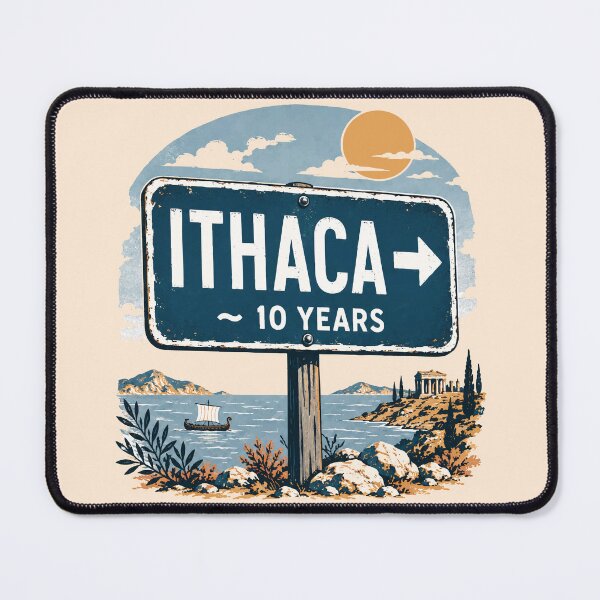 Item preview, Ithaca is 10 Years that way Vintage Greek Travel Souvenir designed and sold by CamaleonDesigns.