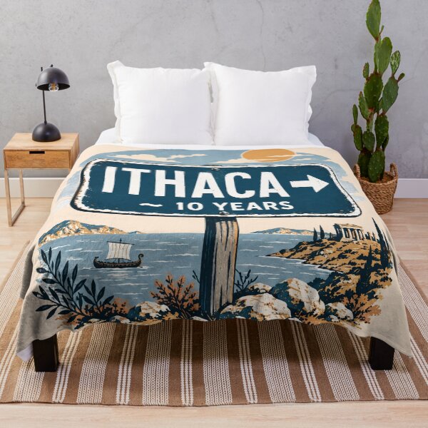 Item preview, Ithaca is 10 Years that way Vintage Greek Travel Souvenir designed and sold by CamaleonDesigns.