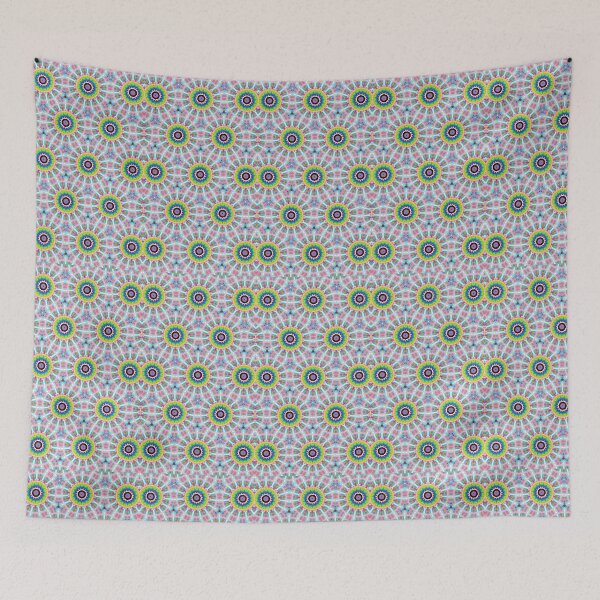 Item preview, RADIOACTIVE DANDELIONS! MANDALA NEO DAISY CHAIN White Rainbow Psychedelic Groovy Party SACRED GEOMETRY MATH Fun Doodles College Dorm Decor designed and sold by Spinning Plates 360.
