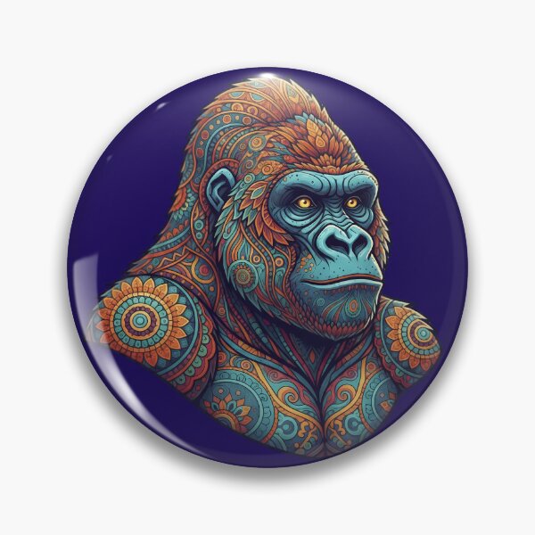 Item preview, Ornate Boho Mandala Gorilla Portrait Illustration designed and sold by Exquisite Design Studio „Paculówka”.
