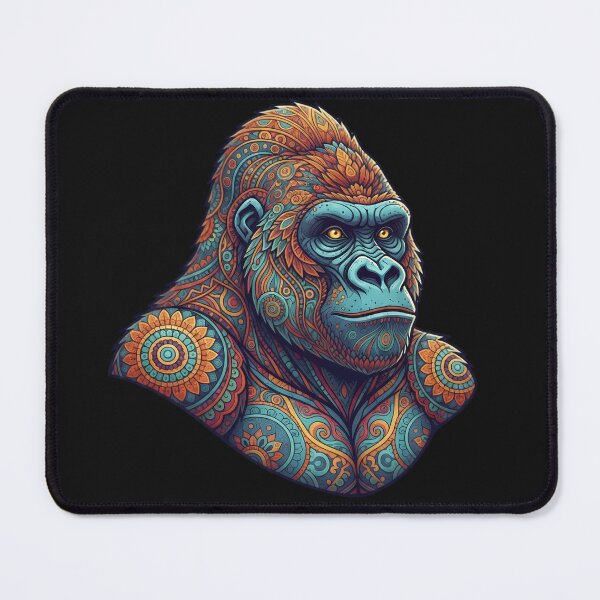 Item preview, Ornate Boho Mandala Gorilla Portrait Illustration designed and sold by Exquisite Design Studio „Paculówka”.