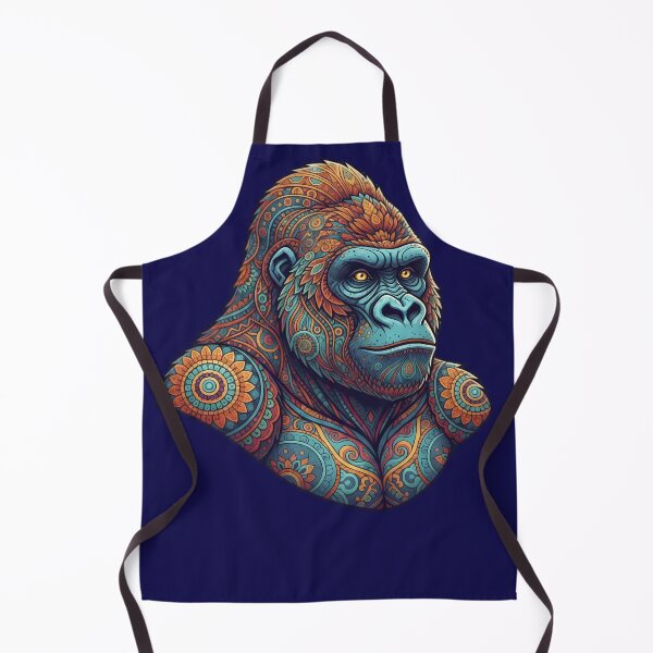 Item preview, Ornate Boho Mandala Gorilla Portrait Illustration designed and sold by Exquisite Design Studio „Paculówka”.