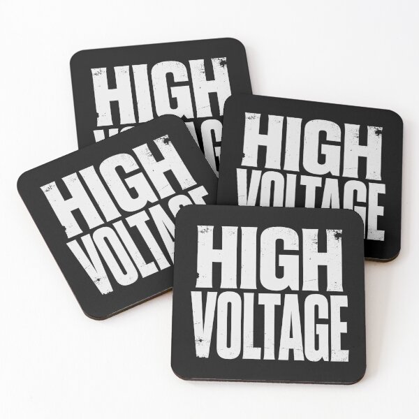 Item preview, HIGH VOLTAGE in White Grungy Letters designed and sold by StudioDestruct.