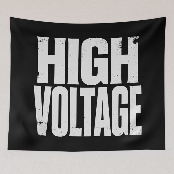 Item preview, HIGH VOLTAGE in White Grungy Letters designed and sold by StudioDestruct.