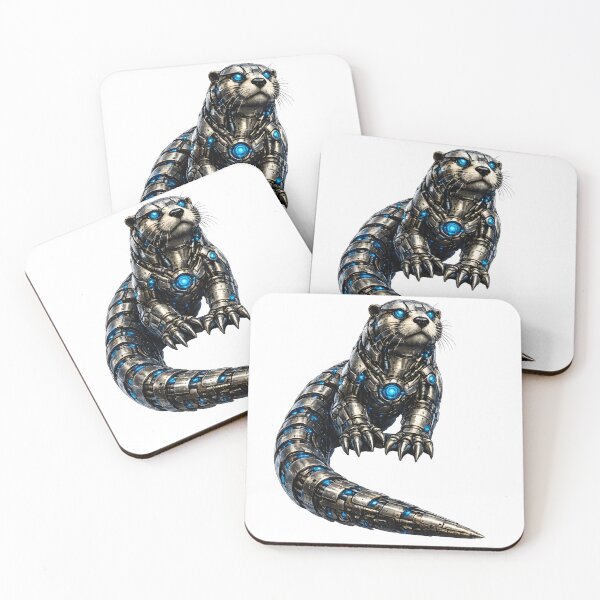 Item preview, Steel Otter – Cybernetic River Guardian | Premium Mech Wildlife Art designed and sold by SteelCoat Studio.